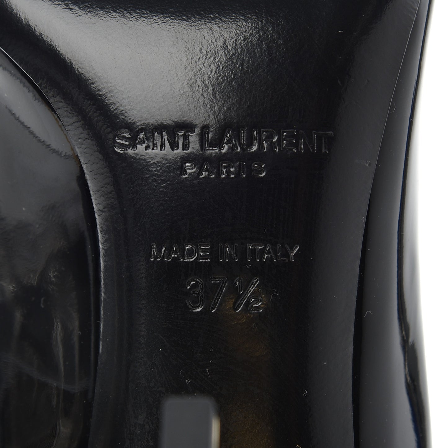 Patent Calfskin Opyum 85 Pumps 37.5 Black Gold