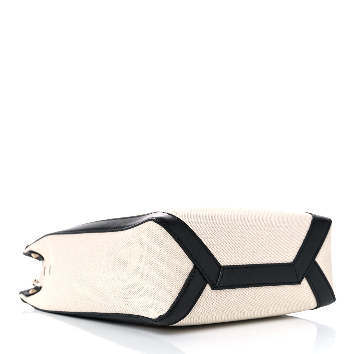 Canvas VLTN Print Tote Black Ivory