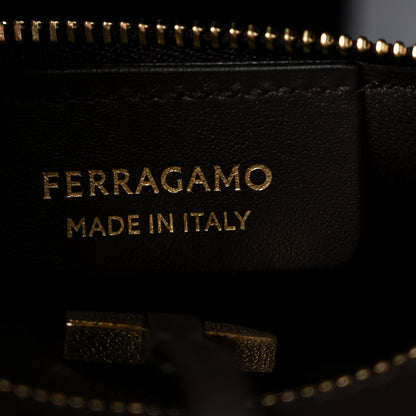 Salvatore Ferragamo Jacquard Calfskin Monogram Medium Hug Bag  Espresso 6 of 12
