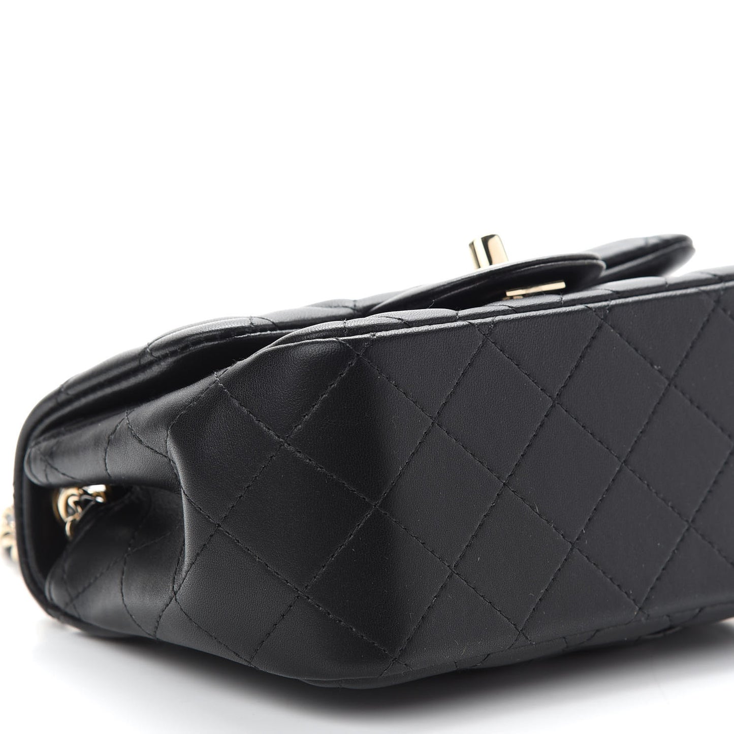 Lambskin Quilted Mini Square Flap Black