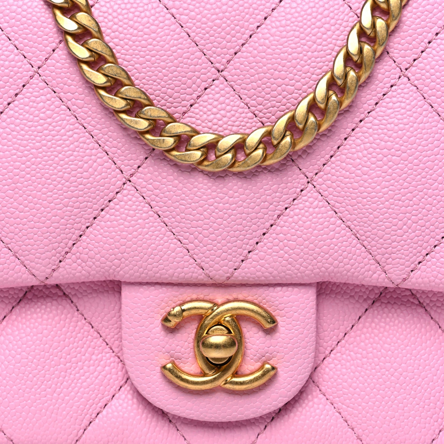 Caviar Quilted Mini Sweetheart Flap Lilac