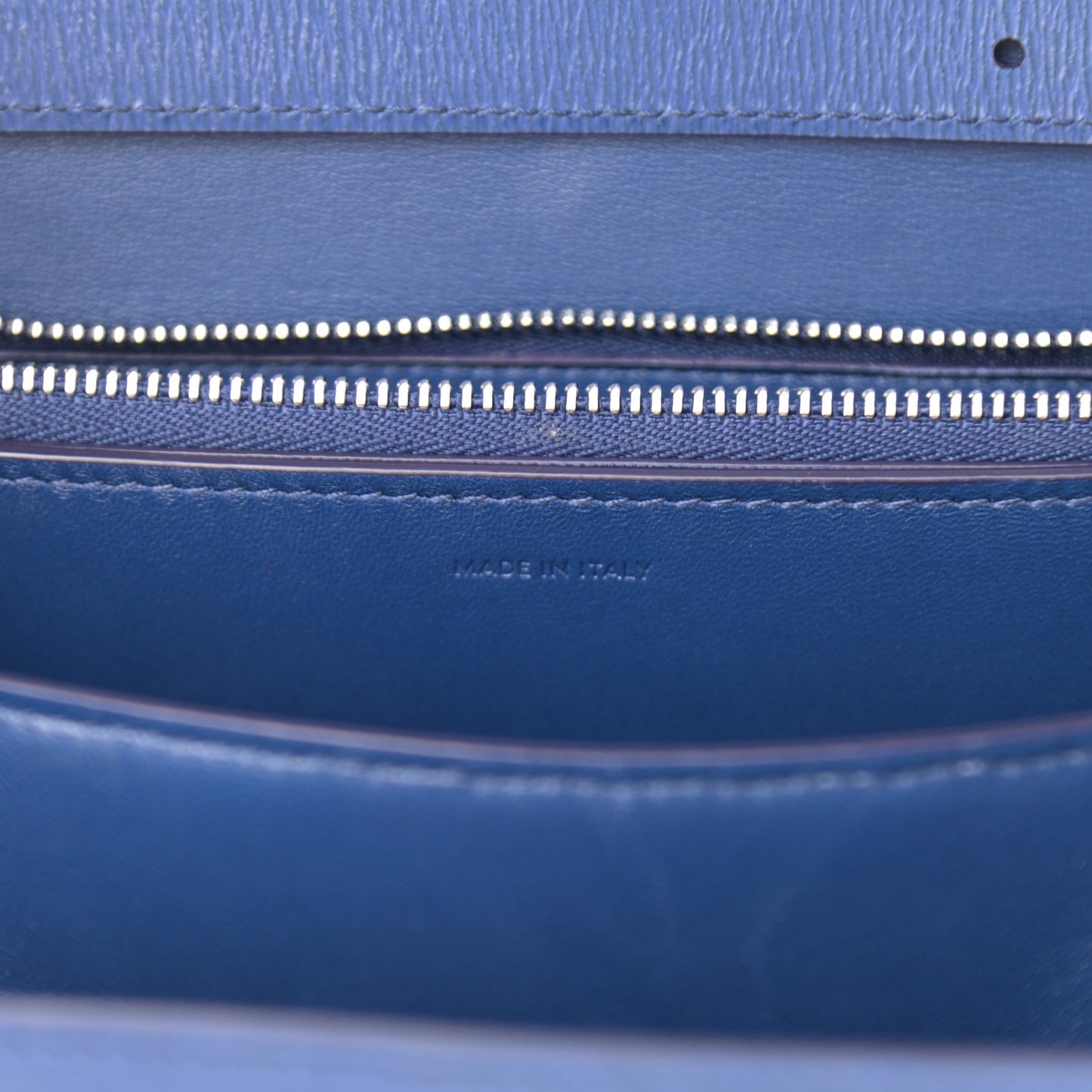 Liege Calfskin Medium Classic Box Flap Bag Blue