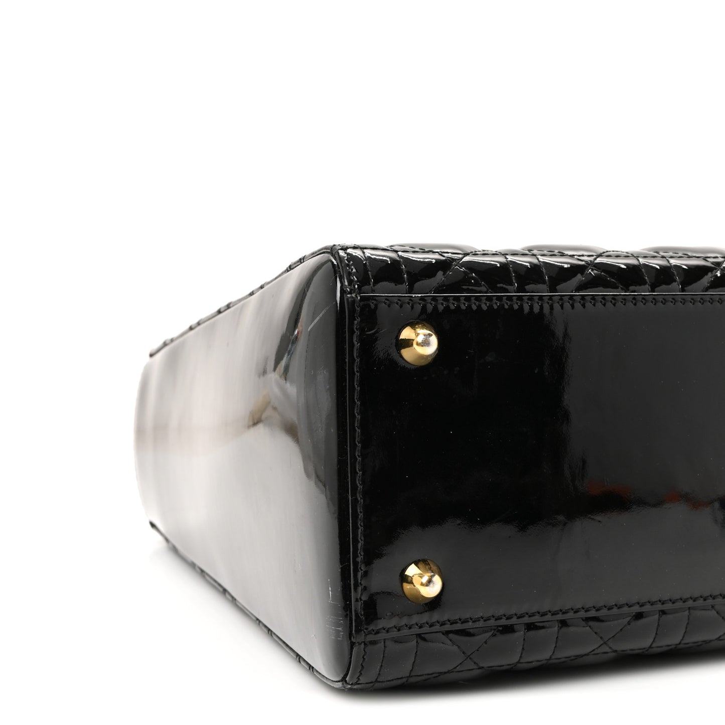 Patent Cannage Large Lady Dior Black