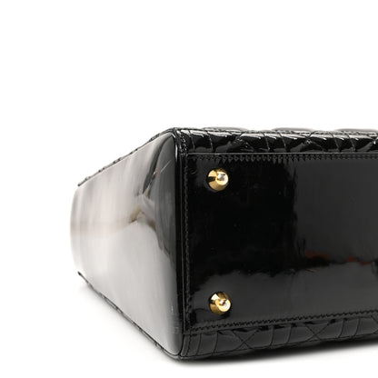 Christian Dior Patent Cannage Large Lady Dior Black 9 of 10