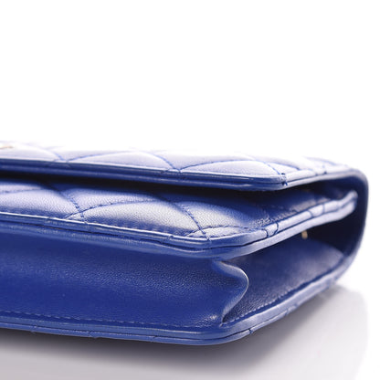 Chanel Lambskin Quilted Wallet On Chain WOC Blue Fonce 10 of 13