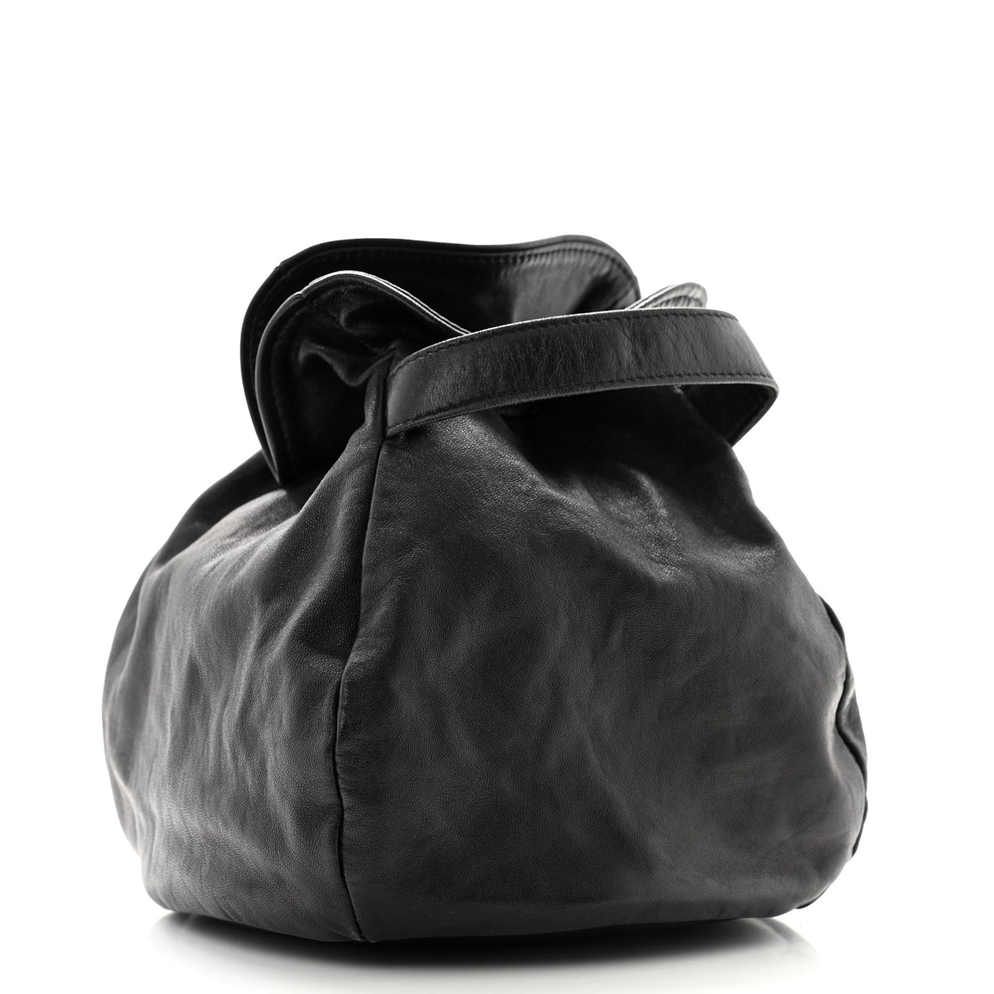 Lambskin Drawstring Bag Black