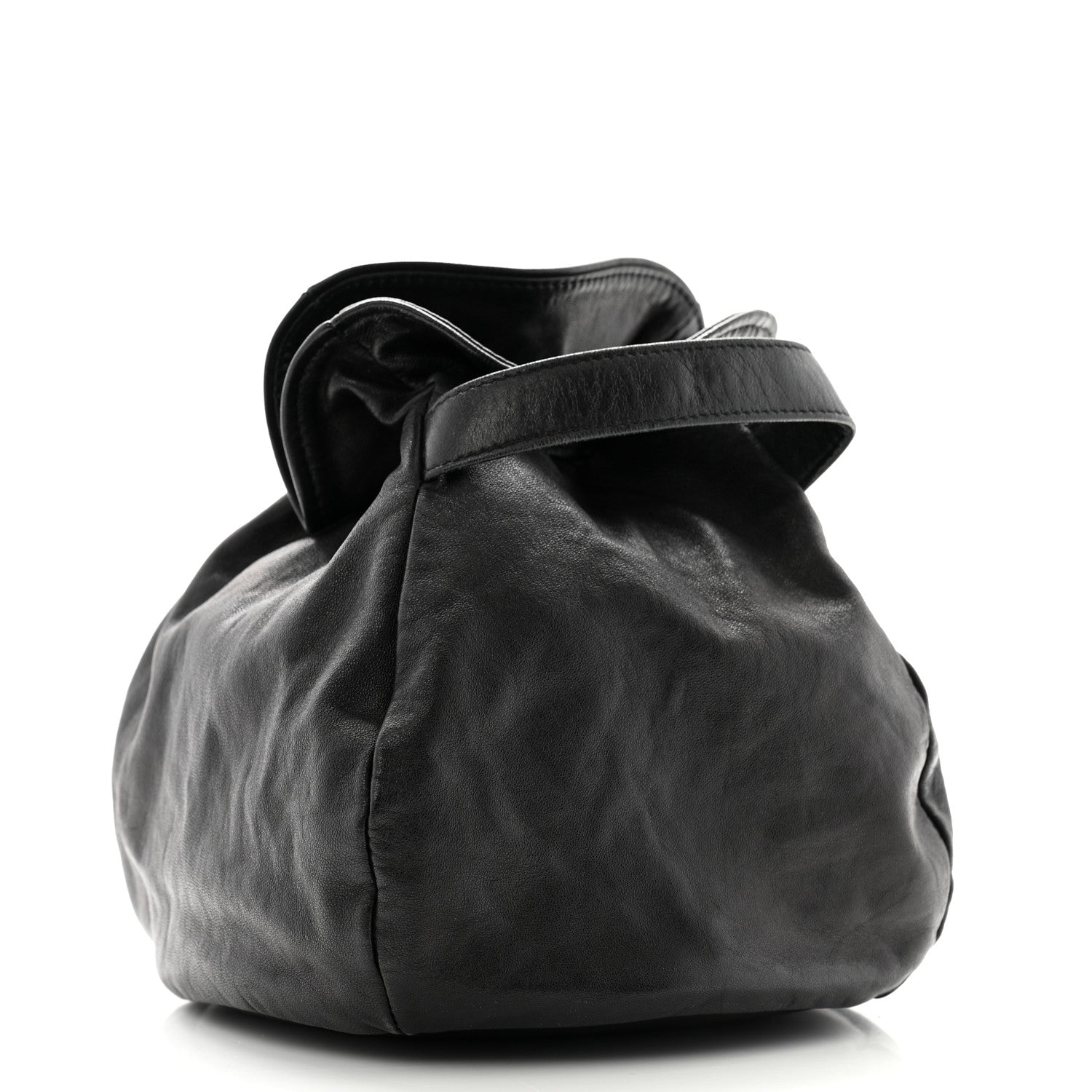 Chanel Lambskin Drawstring Bag Black 3 of 13