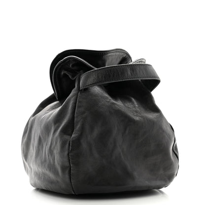 Chanel Lambskin Drawstring Bag Black 3 of 13
