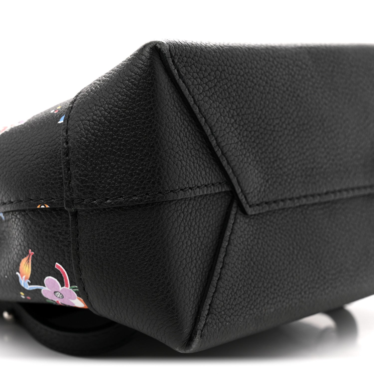Louis Vuitton Calfskin Flower Lockme Mini Backpack Black Multicolor 17 of 23