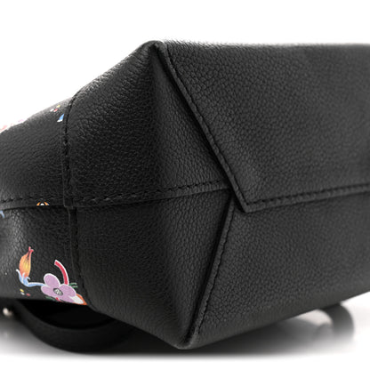 Louis Vuitton Calfskin Flower Lockme Mini Backpack Black Multicolor 17 of 23
