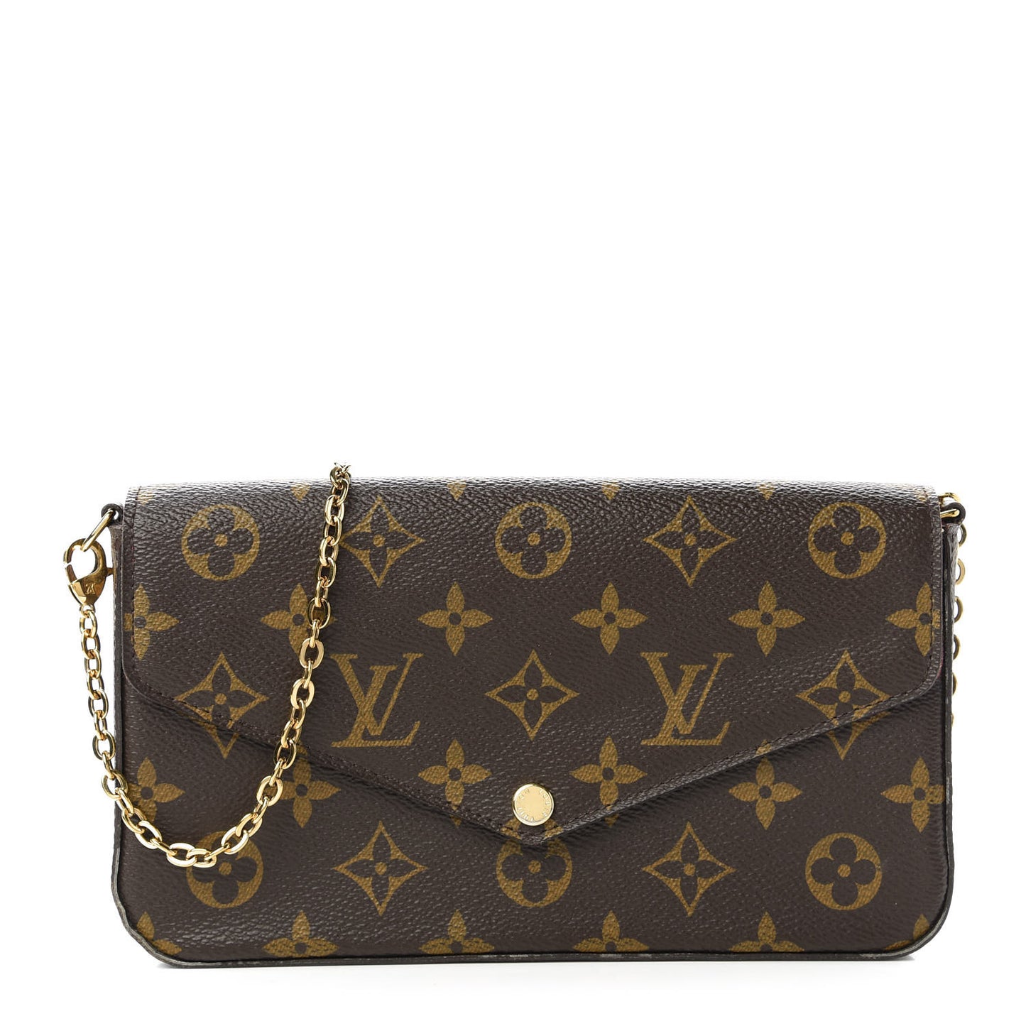 Monogram Pochette Felicie Chain Wallet Fuchsia
