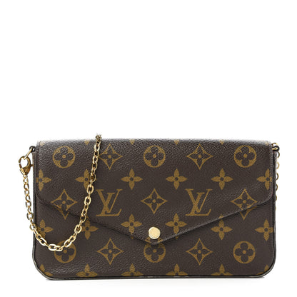 Louis Vuitton Monogram Pochette Felicie Chain Wallet Fuchsia 1 of 11