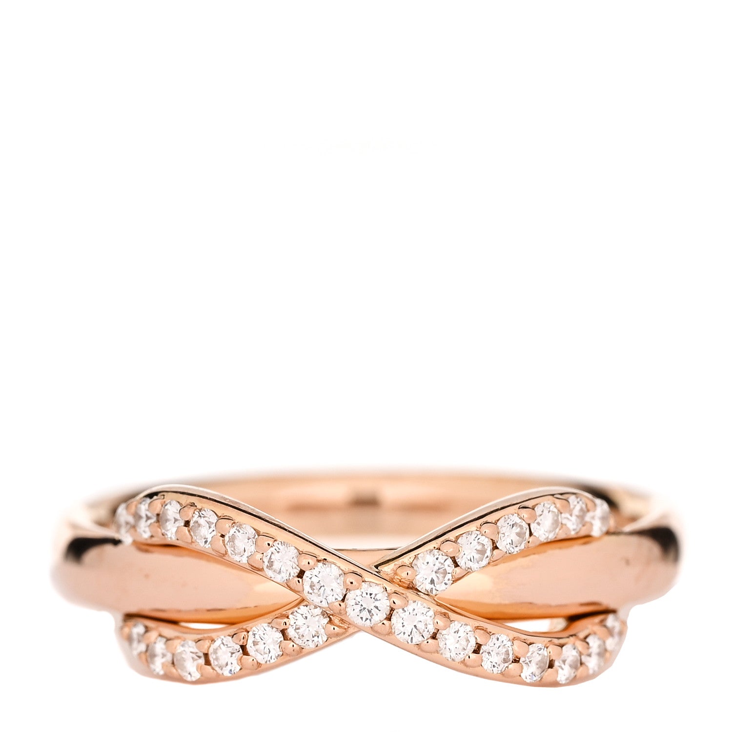 Tiffany 18K Rose Gold Diamond Infinity Ring 52 6 1 of 4