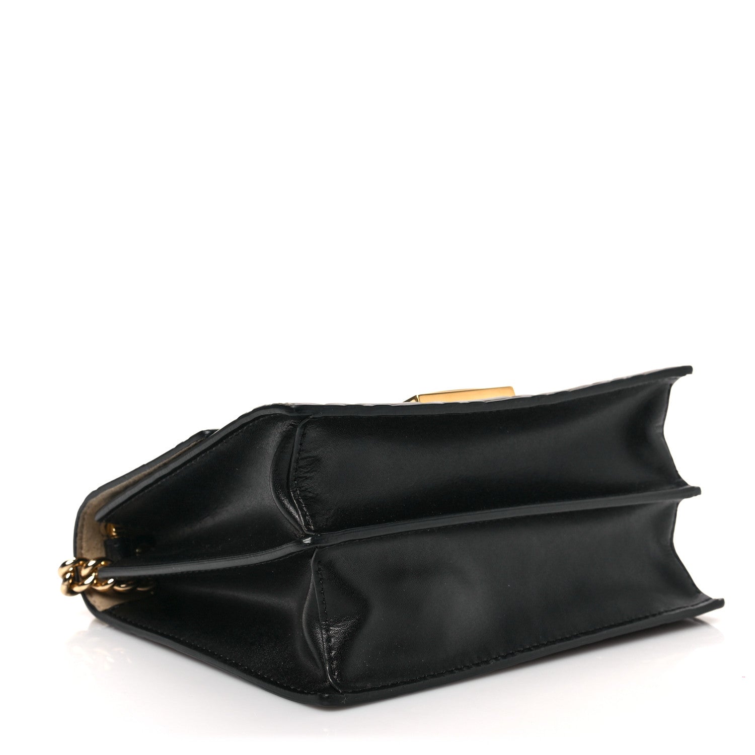 Fendi Vitello Liberty Bi-Color FF 1974 Embossed Small Kan U Shoulder Bag Maya Black 4 of 7