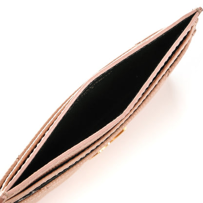 Saint Laurent Grain De Poudre Matelasse Chevron Monogram Credit Card Case Pale Pink 5 of 12
