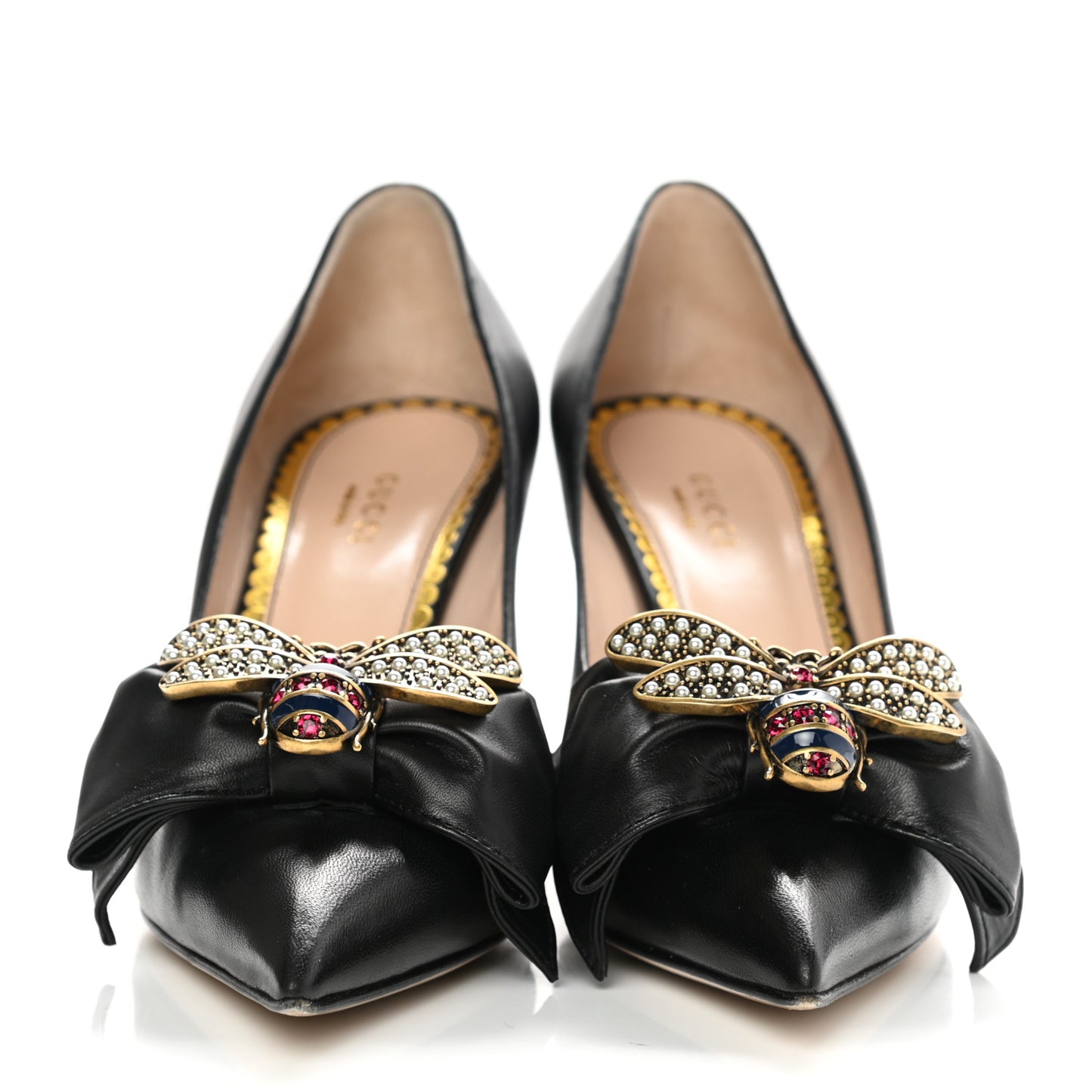 Nappa Queen Margaret Mid Heel Pumps 38 Black