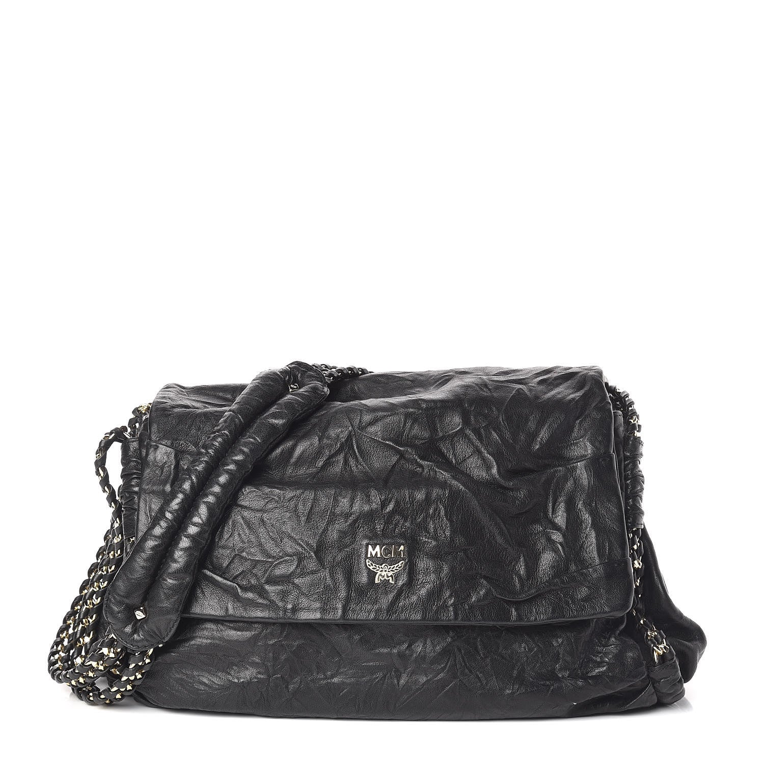 MCM Lambskin Flap Bag Black 1 of 12