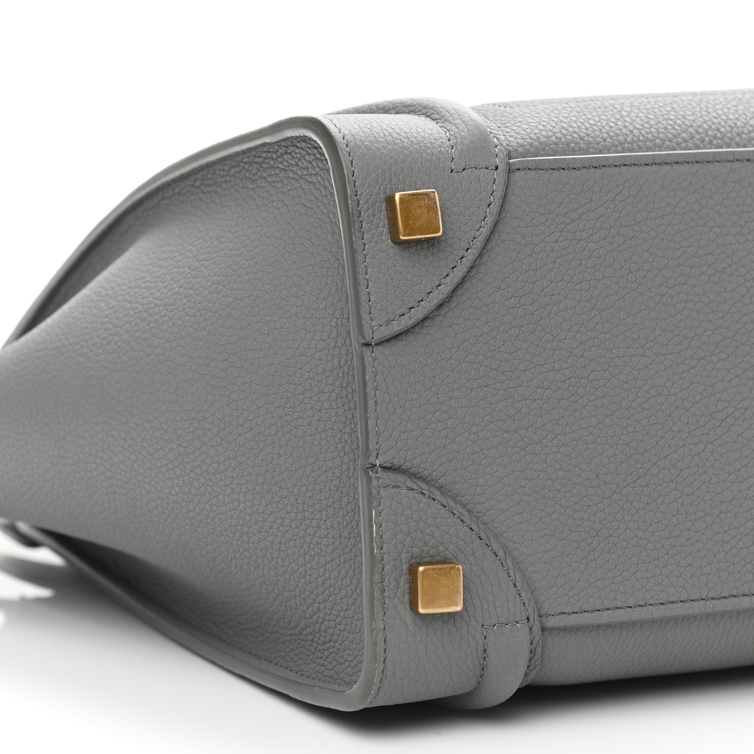 Celine Drummed Calfskin Micro Luggage Kohl 8 of 10