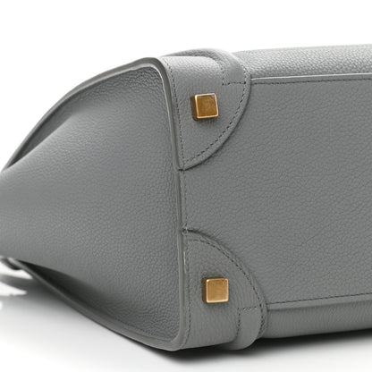 Celine Drummed Calfskin Micro Luggage Kohl 8 of 10