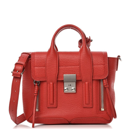3.1 Phillip Lim 3.1 Textured Calfskin Mini Pashli Satchel Red 1 of 7
