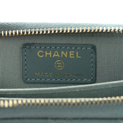 Chanel Caviar Quilted Zip Coin Purse Blue 6 of 10