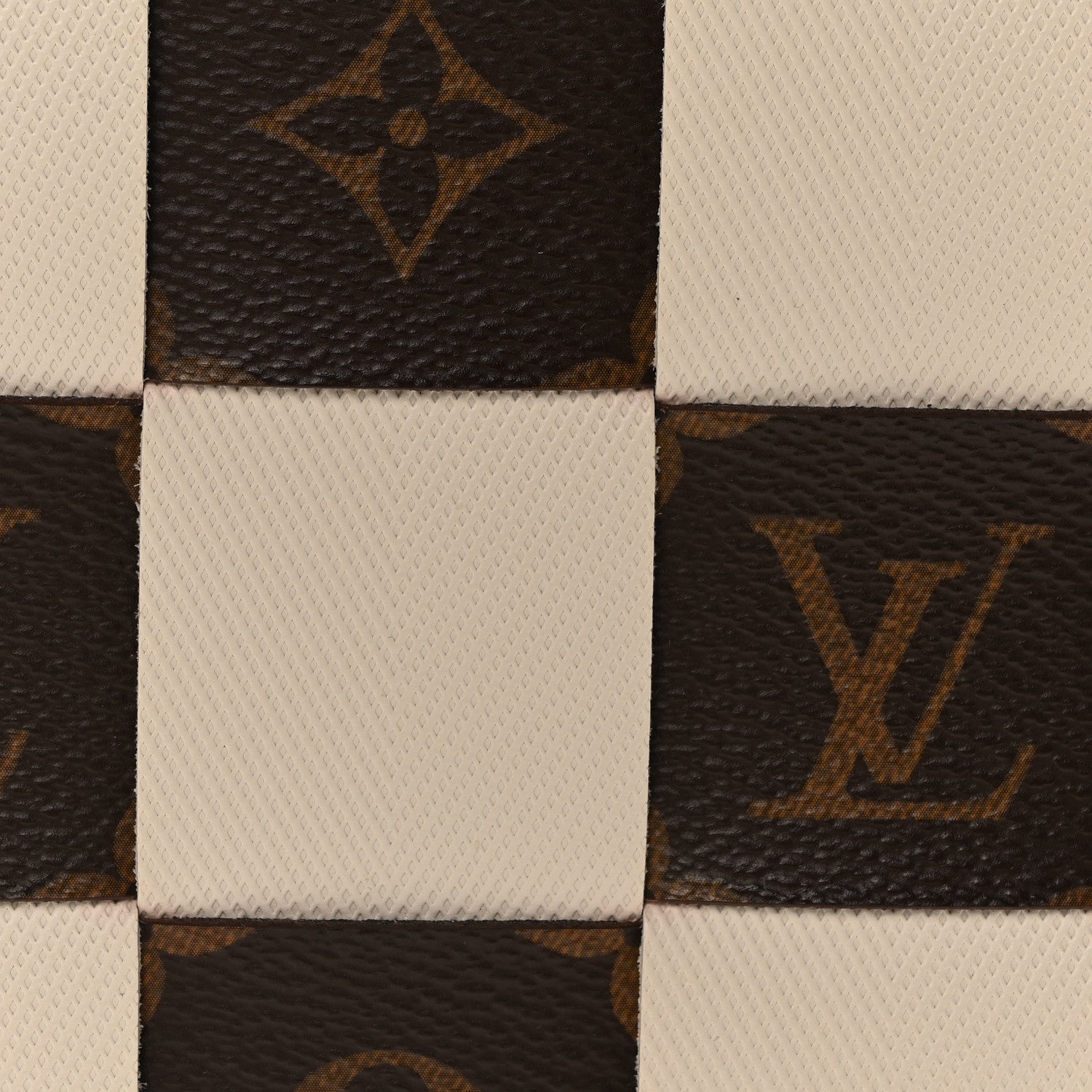 Louis Vuitton Calfskin Monogram Damier Tressage City Steamer MM Creme 7 of 9