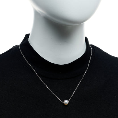 Mikimoto 18K White Gold Akoya Pearl 8mm Single Pendant Necklace 2 of 6