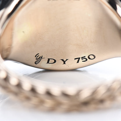 David Yurman Sterling Silver 18K Rose Gold Hematite Berries Pinky Ring 49 5 6 of 8