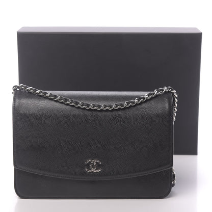 Chanel Caviar Sevruga Wallet On Chain WOC Black 16 of 16