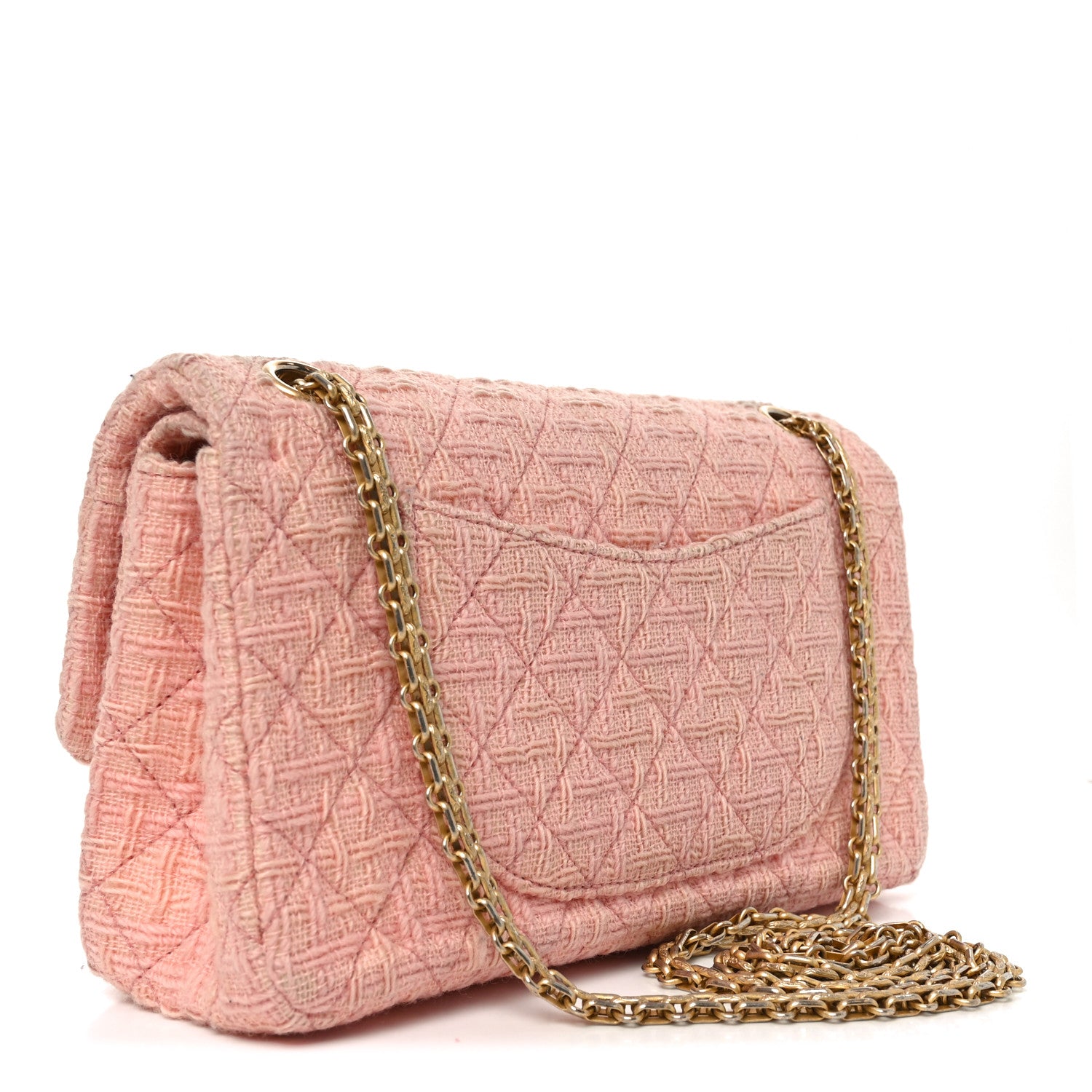 Chanel Wool Tweed Quilted 2.55 Reissue 225 Flap Light Pink 3 of 14