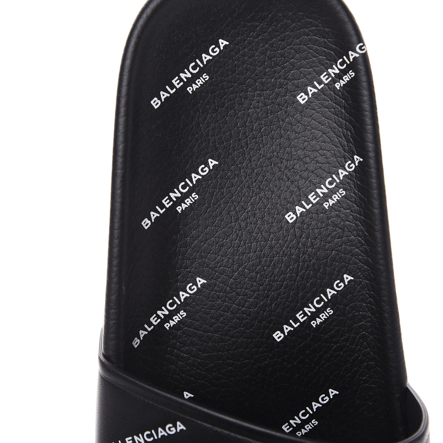 Nappa Allover Logo Embossed Womens Pool Slide Sandals 35 Black White