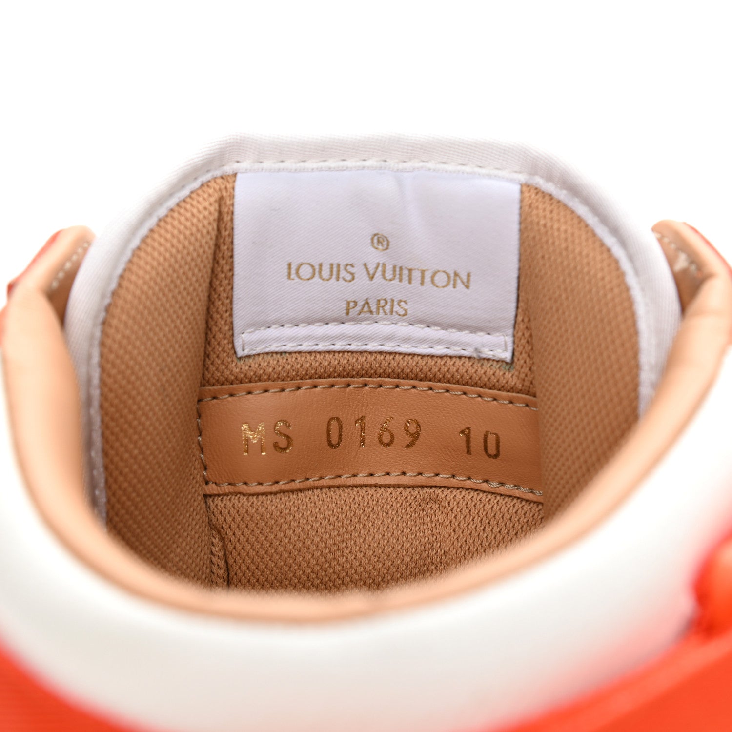 Louis Vuitton Calfskin Monogram Rivoli High Top Sneakers 10 Orange 8 of 9