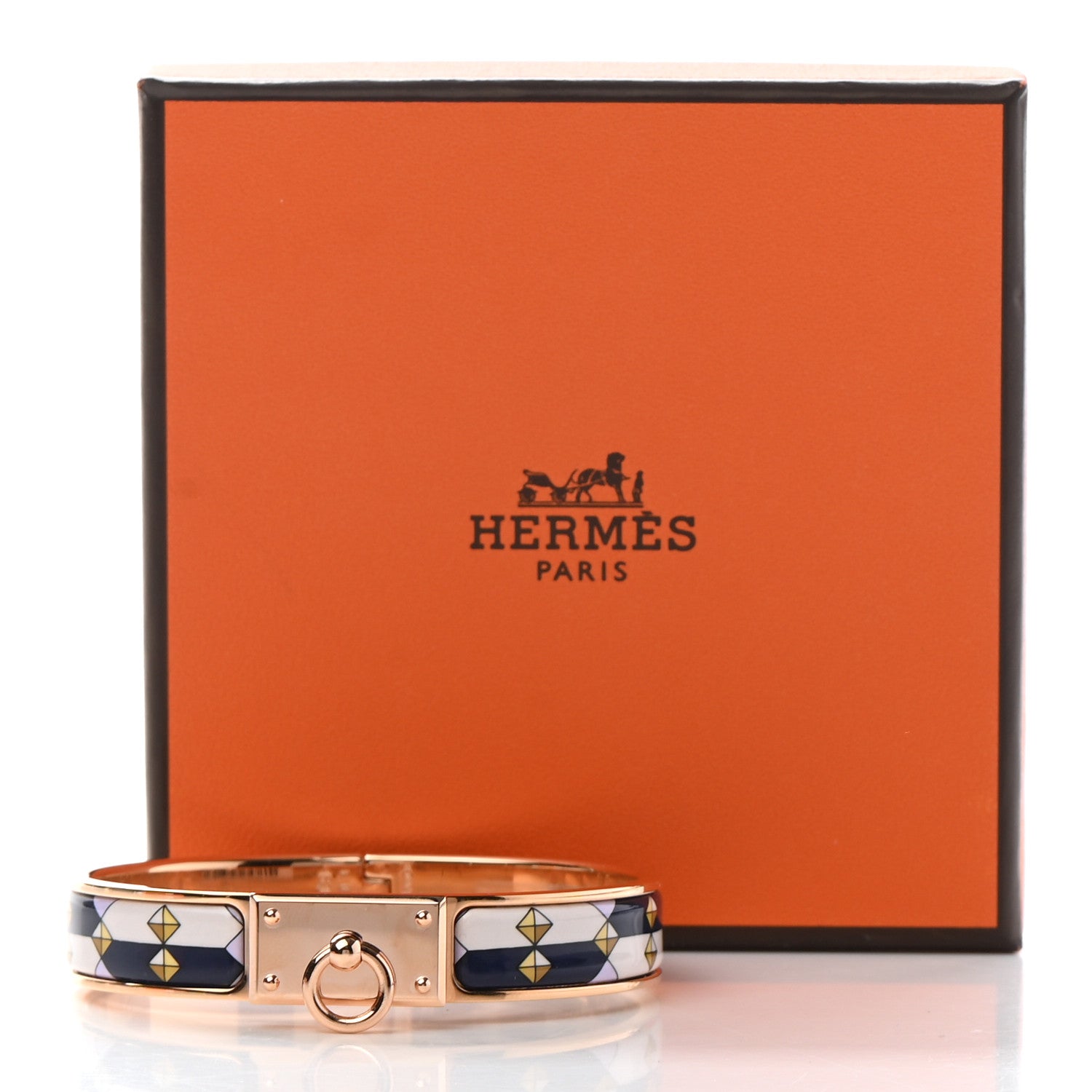 Hermes Enamel Clic Anneau Colliers de Chiens Bracelet Lilas 5 of 5