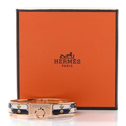 Hermes Enamel Clic Anneau Colliers de Chiens Bracelet Lilas 5 of 5
