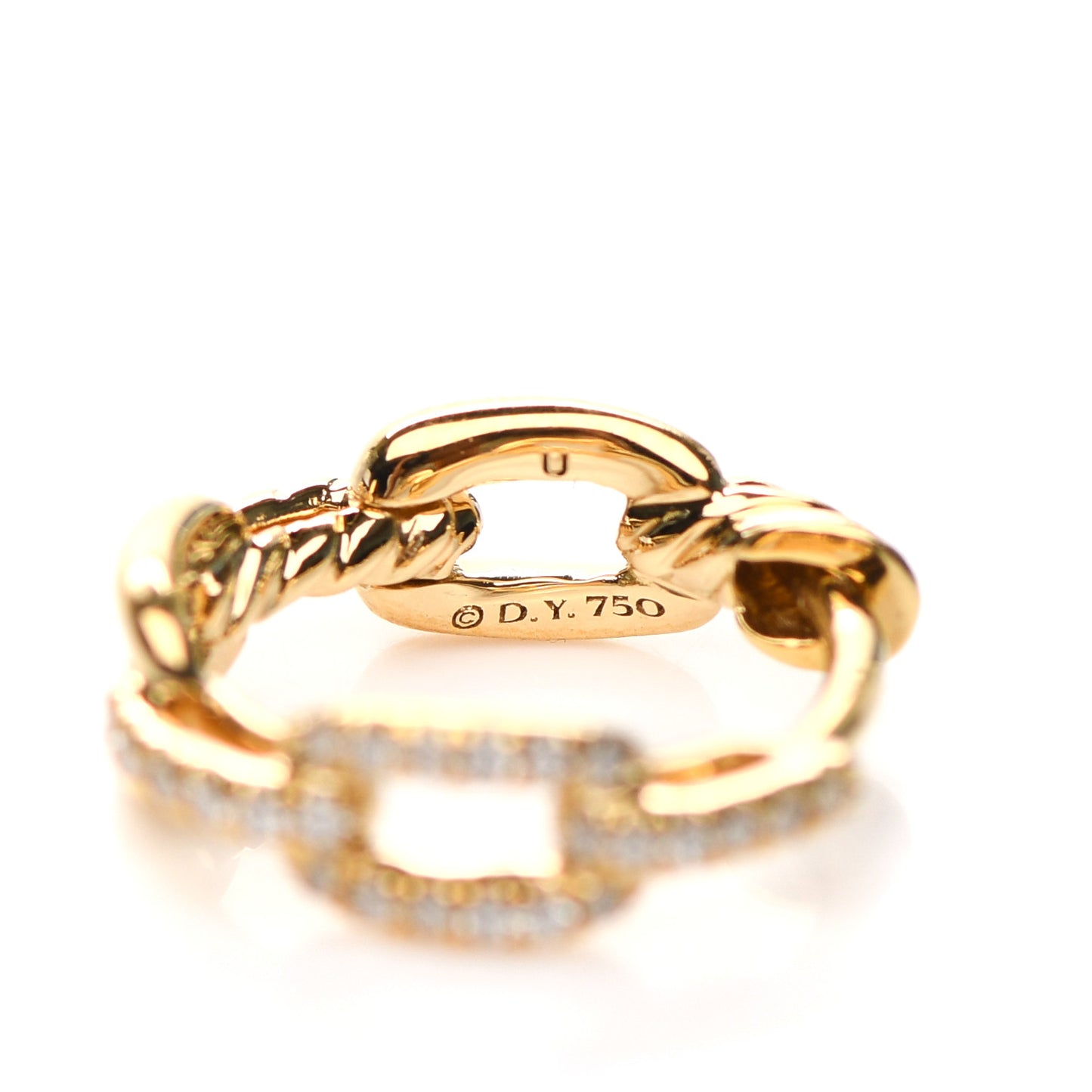 18K Yellow Gold Diamond Stax Chain Link Huggie Hoop Earrings