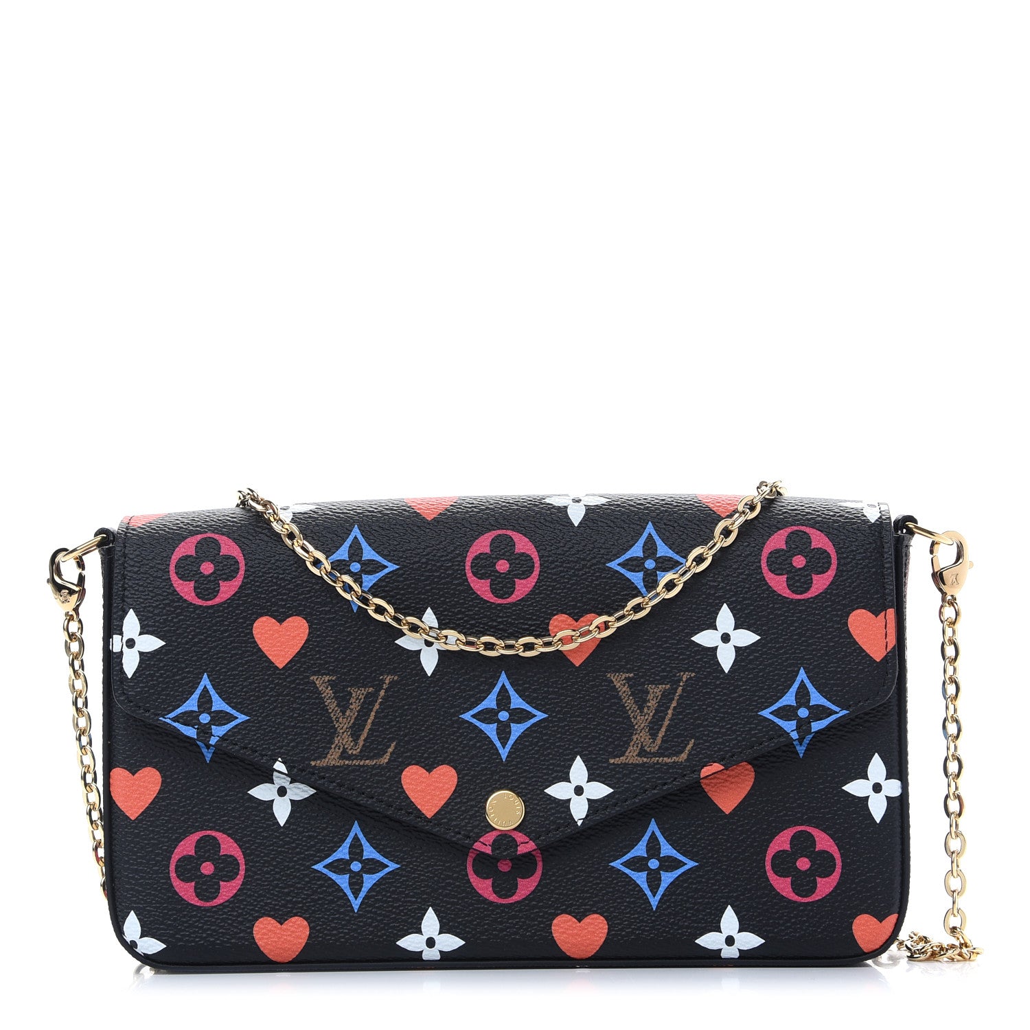 Louis Vuitton Game On Felicie Chain Wallet Black 1 of 8