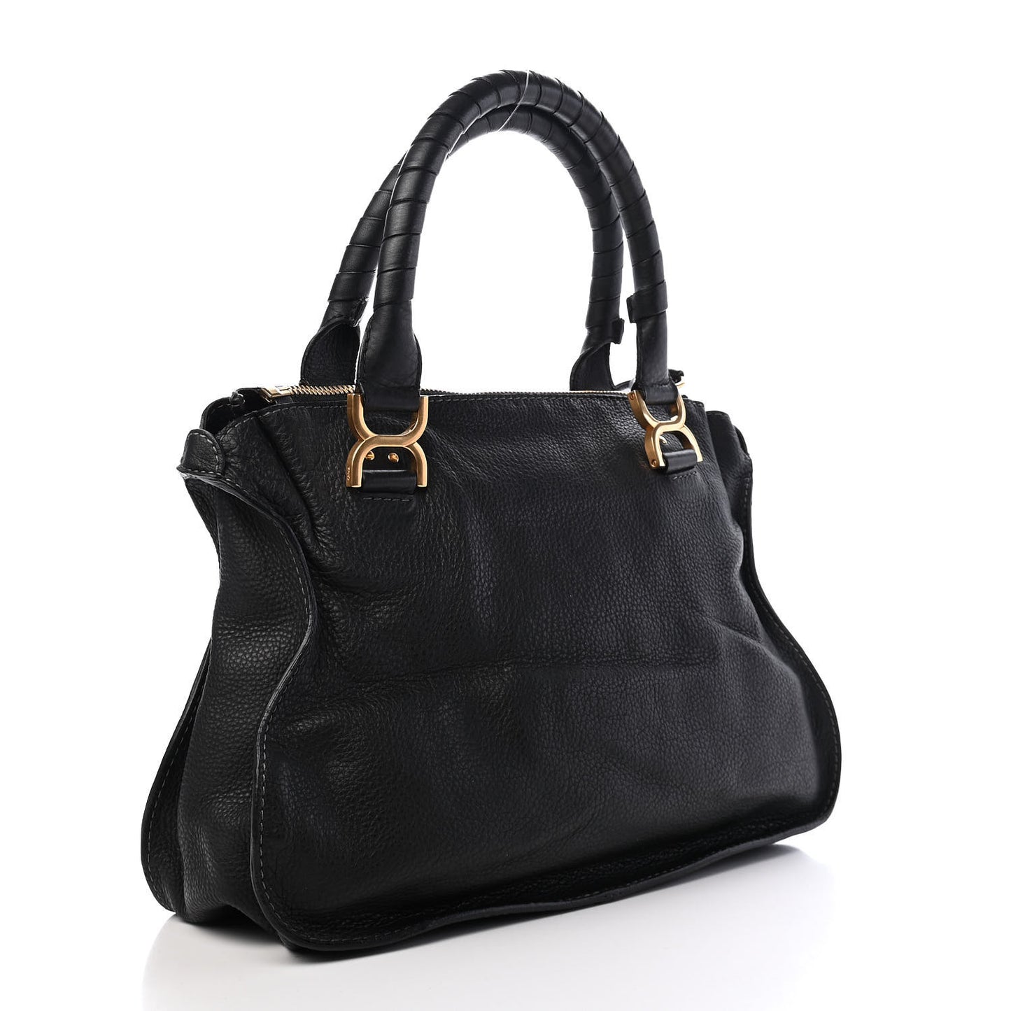 Calfskin Medium Marcie Satchel Black
