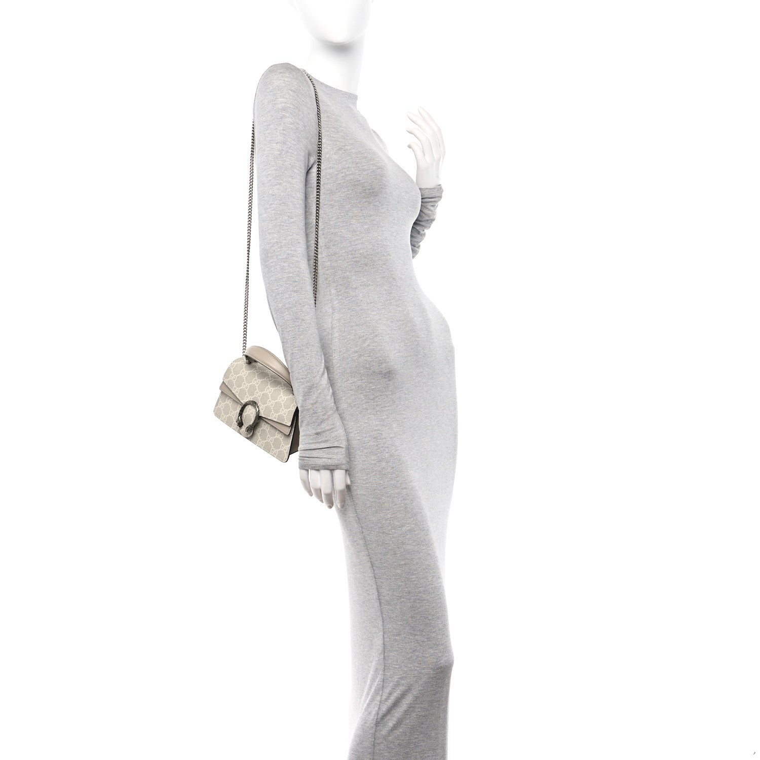 Gucci GG Supreme Monogram Mini Dionysus Top Handle Bag Beige Mystic White Oatmeal 2 of 10