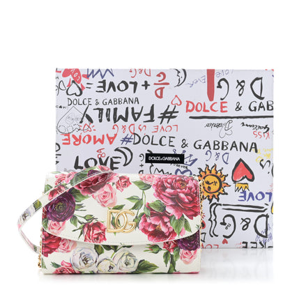 Dolce & Gabbana Dauphine Floral Print Shoulder Bag White Pink 12 of 12