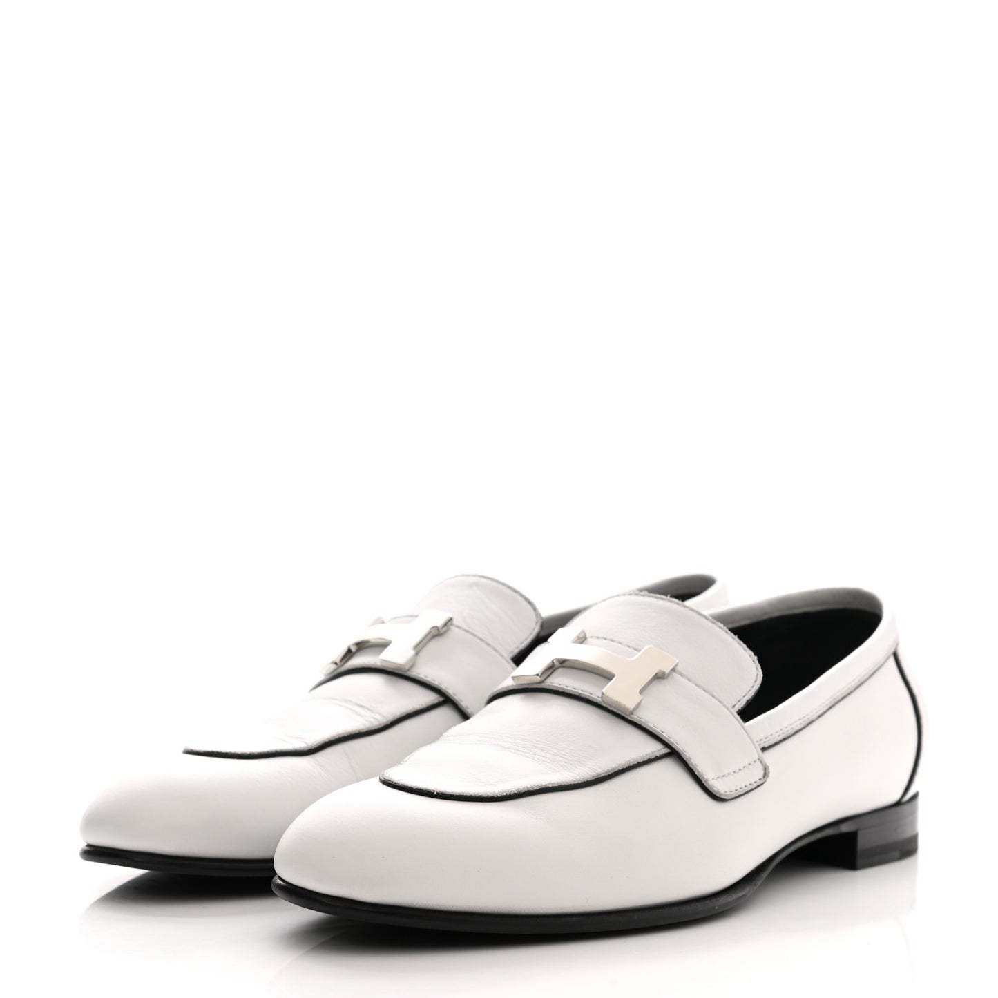 Calfskin Womens Paris Loafers 37 White