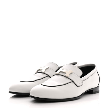 Hermes Calfskin Womens Paris Loafers 37 White 3 of 10