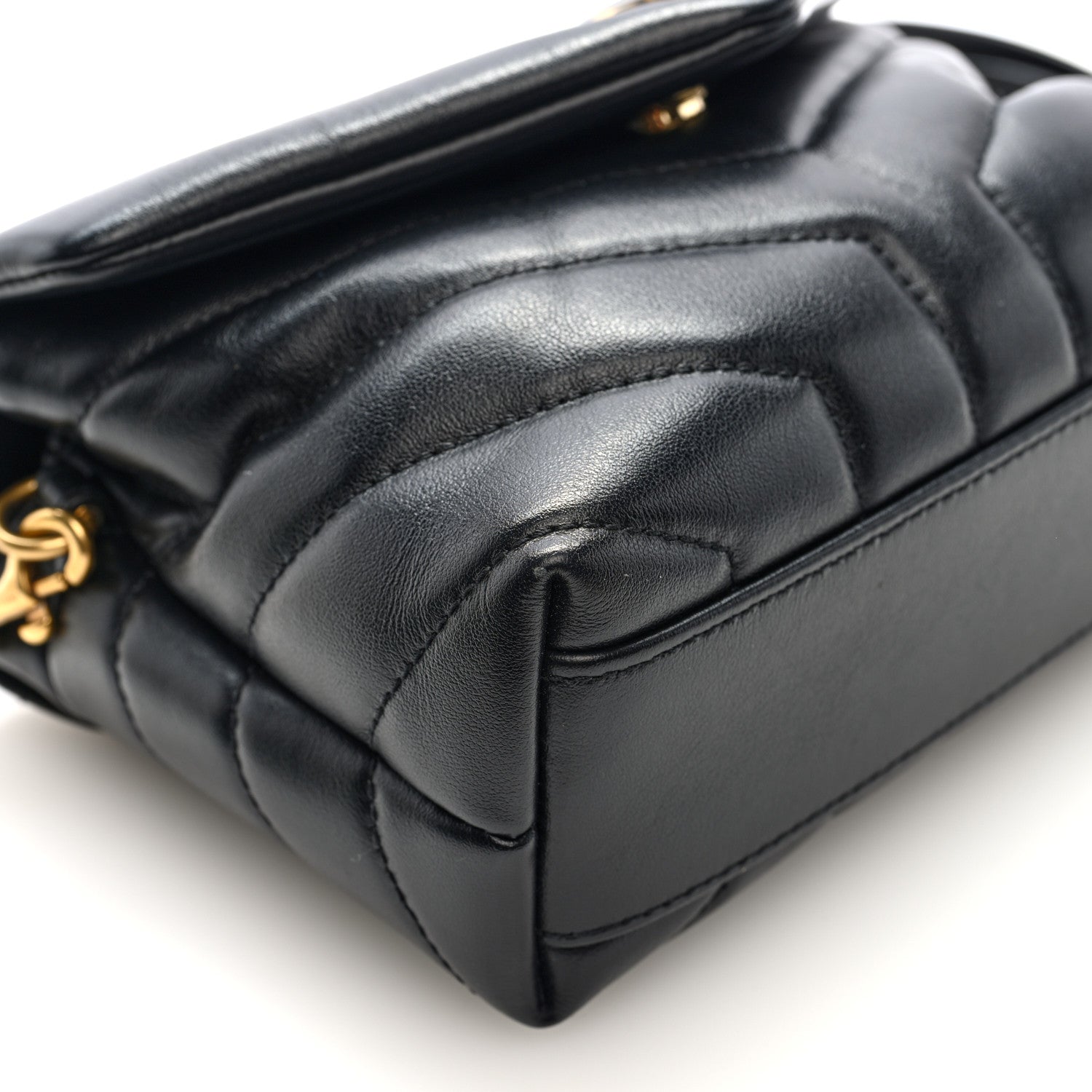 Saint Laurent Calfskin Y Quilted Monogram Toy Loulou Crossbody Bag Black 8 of 9
