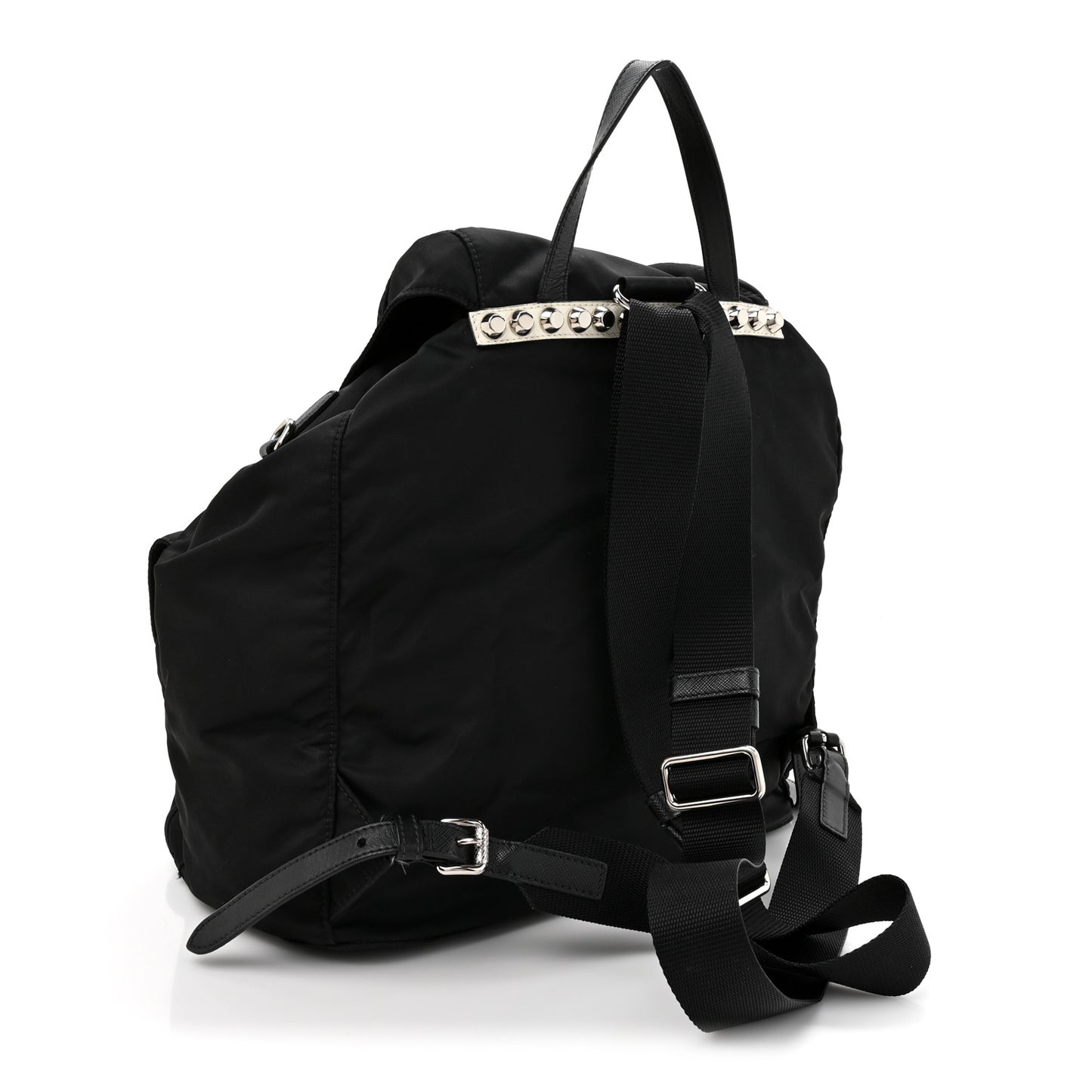 Nylon New Vela Studded Backpack Black Fuoco