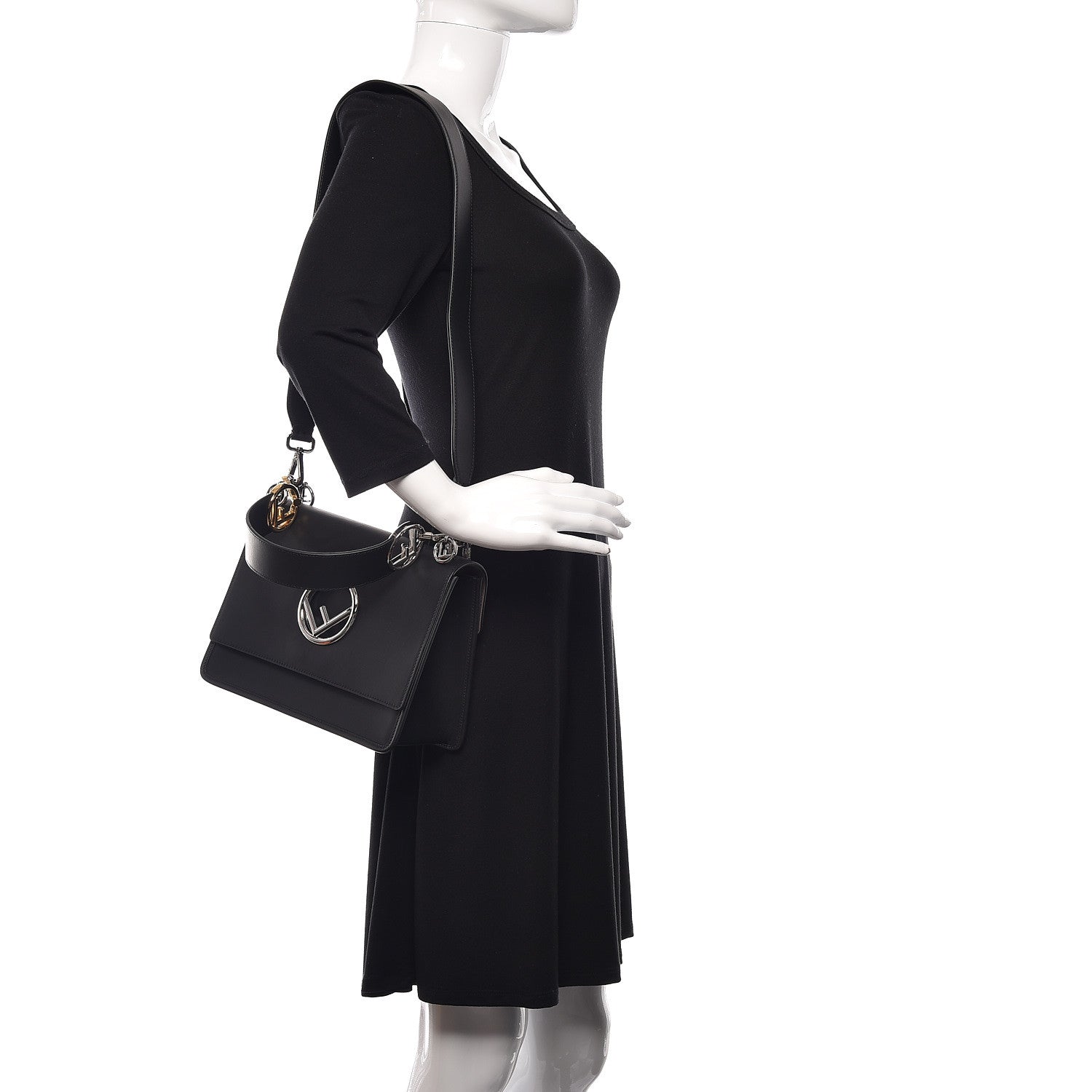Fendi Vitello Century Opaco F is Fendi Kan I Shoulder Bag Black 2 of 10