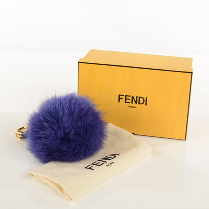 Fendi Fox Fur Pom Pom Bag Charm Berry 4 of 6