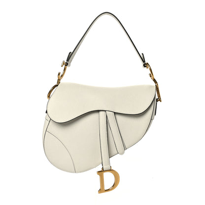 Christian Dior Grained Calfskin Saddle Bag White 1 of 10