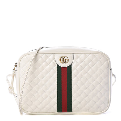 Gucci Calfskin Web Trapuntata Small Shoulder Bag Off White 1 of 10