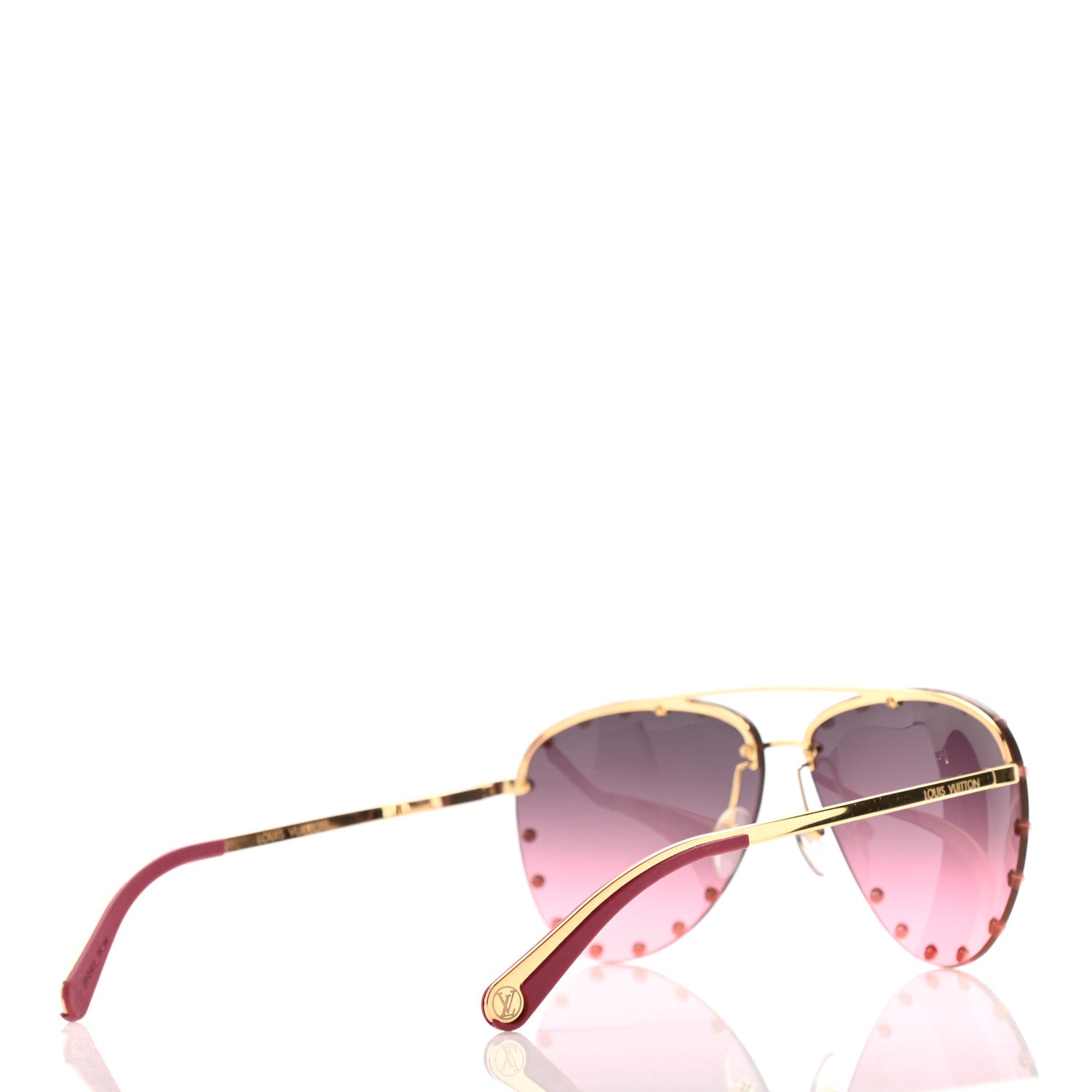 Louis Vuitton Metal The Party Aviator Sunglasses Z0924U Pink 4 of 9