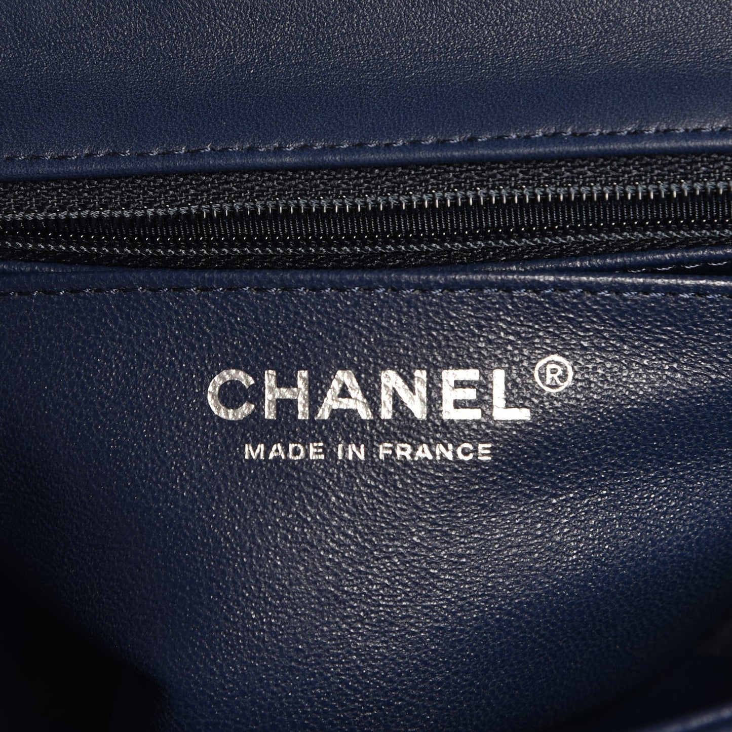 Lambskin Quilted Mini Square Flap Navy