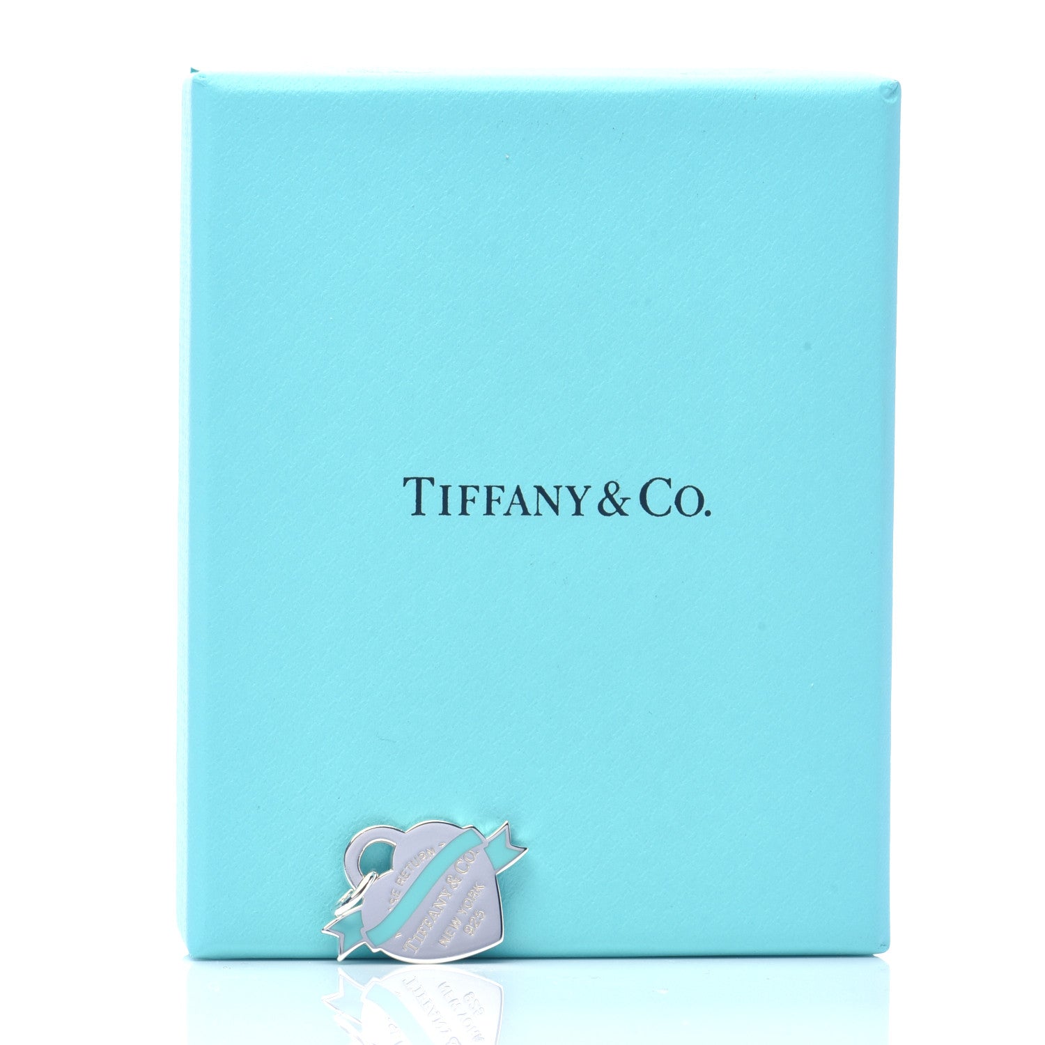 Tiffany Sterling Silver Enamel Return To Tiffany Heart Ribbon Charm Blue 3 of 3